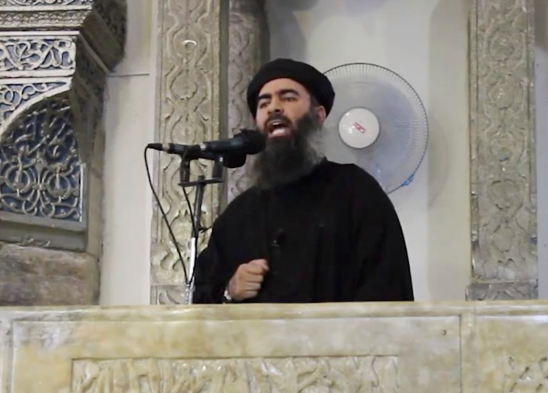 A top aide to Abu Bakr al-Baghdadi, leader of the Islamic State of Iraq and Syria, has been killed in an airstrike in the extremist-held city of Mosul, al-Arabiya reported Thursday. (AP/Militant video)