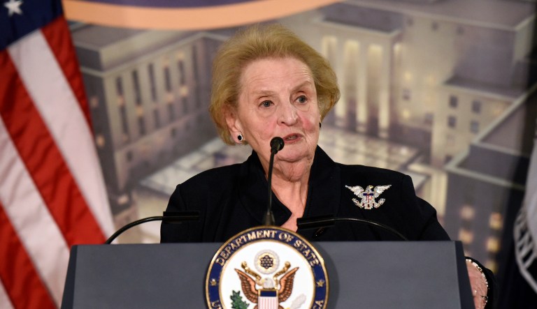 Former Secretary of State Madeleine Albright said much of President Trump's speech was too harsh and too focused on his America first theme for the United Nations. (AP Photo/Sait Serkan Gurbuz)