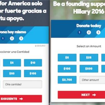 Clinton Campaign’s Highest Suggested Donation Is $2,700 in English, but Only $250 in Spanish