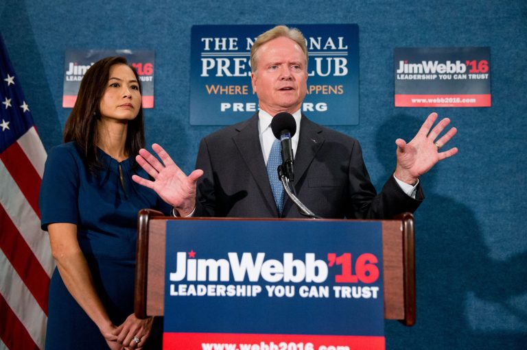 Former Democratic Sen. and Navy Secretary Jim Webb announced Tuesday evening that he has declined to accept the Naval Academy Alumni Association's Distinguished Graduate Award following a controversy stemming from a nearly 40-year-old essay in which he advocated against women attending service academies. (AP Photo/Andrew Harnik)