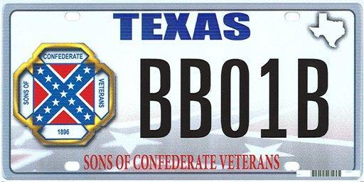 Texas Confederate license plate rejected