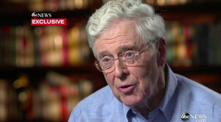 Billionaire conservative donor Charles Koch said it is 