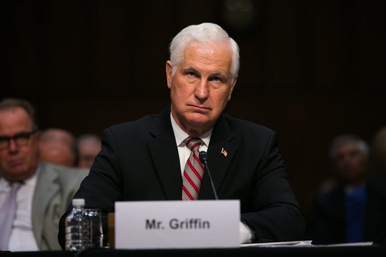 Acting Veterans Affairs Inspector General Robert Griffin testifies before a Senate Veterans Affairs Committee hearing on Capitol Hill, Tuesday, on the current state of the VA healthcare system. (Graeme Jennings/Examiner)