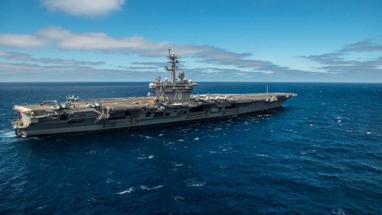 The aircraft carrier USS Carl Vinson departs this week for a deployment, ending a week in which no U.S. Navy carriers were deployed. (Navy photo)