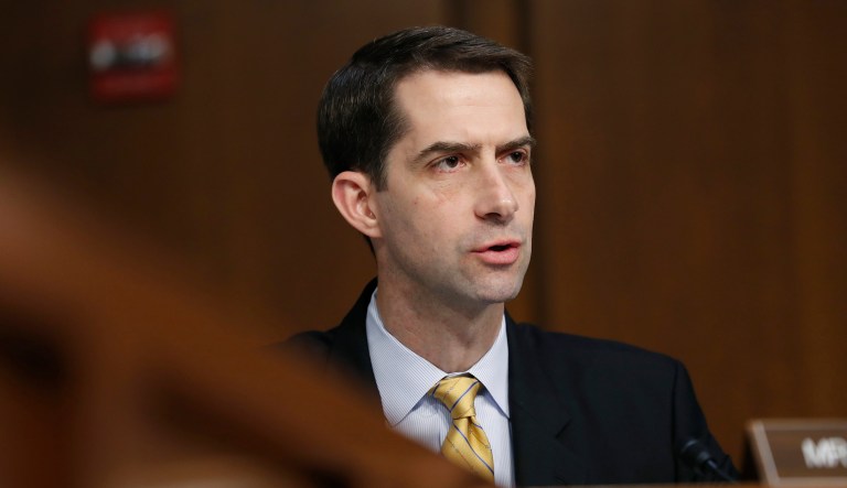 Sen. Tom Cotton, R-Ark., said Tuesday there is little doubt that Russian President Vladimir Putin knew and approved of the widespread use of performance-enhancing drugs among Russian athletes in the run-up to the 2014 Sochi Games. (AP Photo/Alex Brandon)