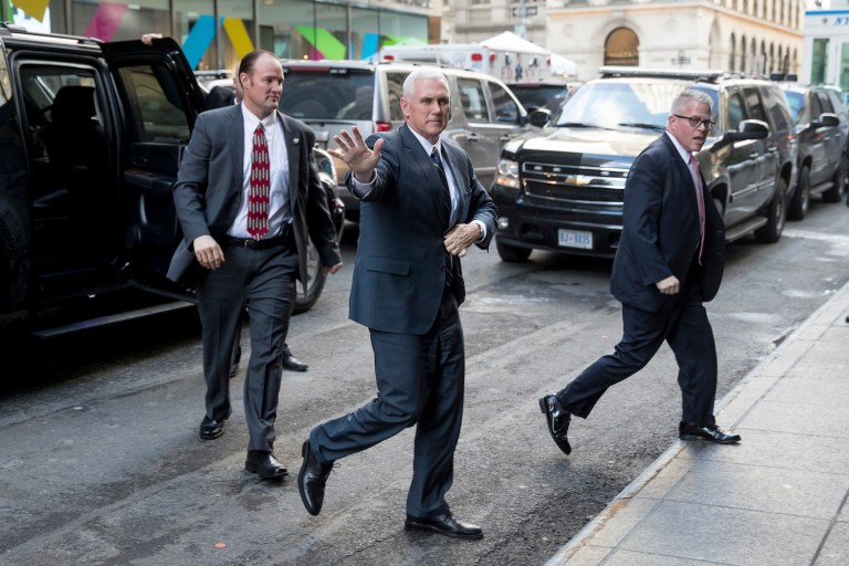 The vice president's motorcade hit and injured a Washington, D.C., reserve police officer on Wednesday. (AP Photo/Andrew Harnik)