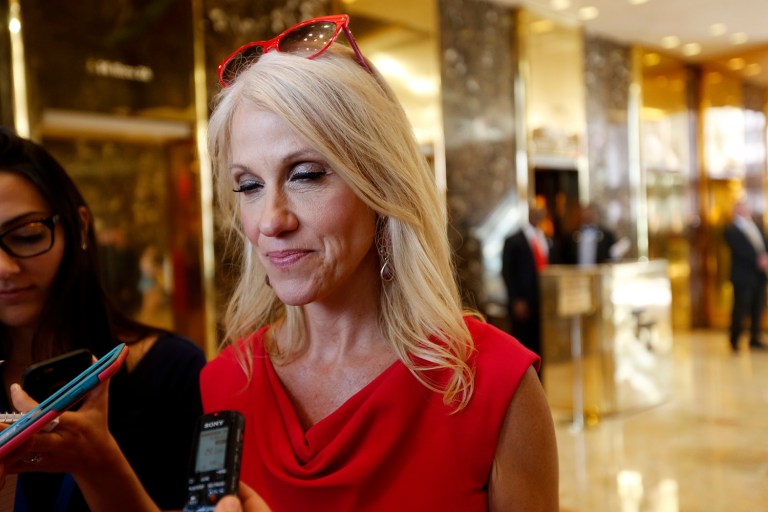 Donald Trump campaign manager Kellyanne Conway suggested Tuesday night that FBI Director James Comey may yet change his mind and recommend charges against Hillary Clinton, or call for a special prosecutor to investigate her. (AP Photo/Gerald Herbert)