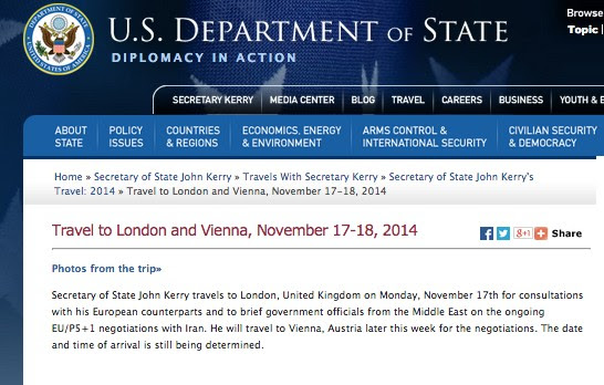 State Department Changes Website Announcement of Kerry’s Vienna Trip After Delay