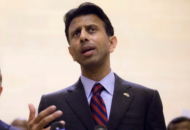 In this Oct. 16, 2014 file photo, Louisiana Gov. Bobby Jindal, R-La. speaks in New York. (AP Photo/John Minchillo, File)