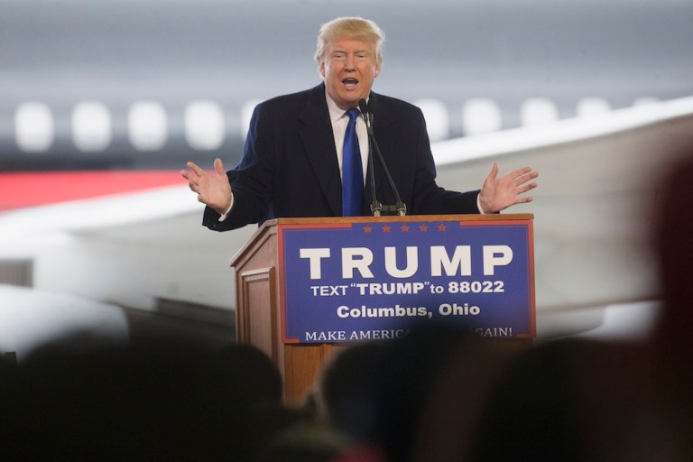 Trump's win continues his streak of dominance in GOP field after winning three of four early voting states. (AP Photo/John Minchillo)