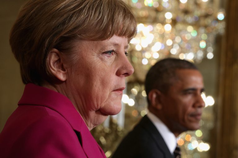 The Washington Post report asserted that President Obama was unaware in 2013 that U.S. intelligence services were spying on German Chancellor Angela Merkel. (Getty)