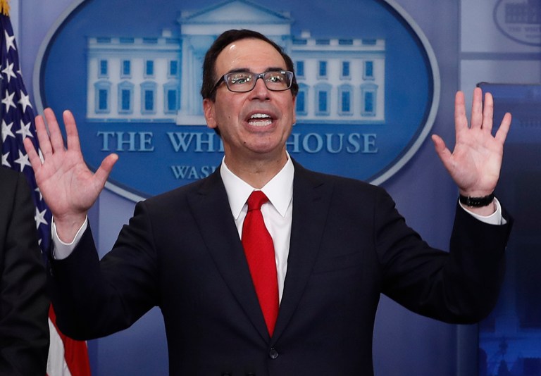 Treasury Secretary Steve Mnuchin insisted that President Trump's plan to cut individual and corporate taxes is not to reduce his own tax burden, but to put the country in a better position to create jobs. (AP Photo/Carolyn Kaster)