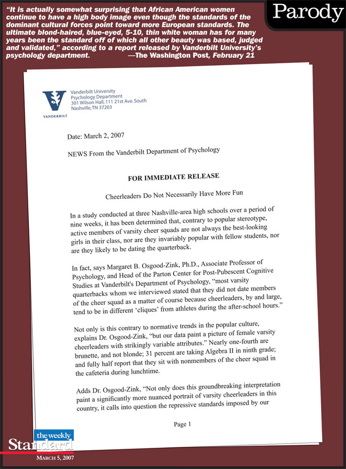 Vanderbilt University’s Psychology Department Makes News.