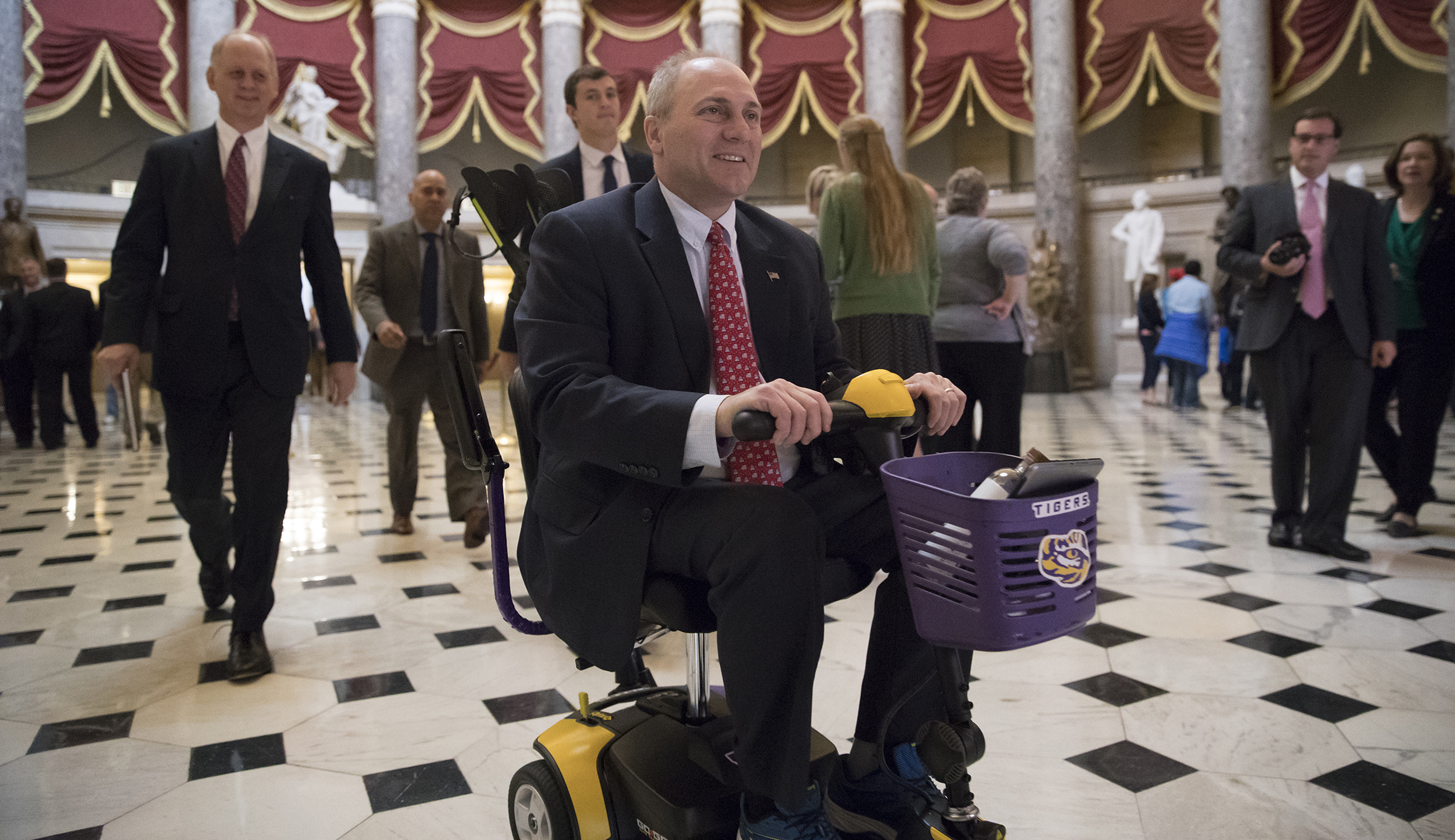 Steve Scalise races fellow congressman around Capitol in motor scooter: Watch