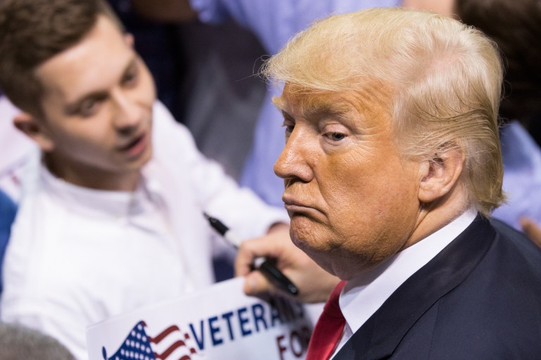 Trump's Tuesday victory speech demonstrated why he would be a tricky general election opponent for Clinton. (Christopher Dolan/The Times & Tribune via AP)