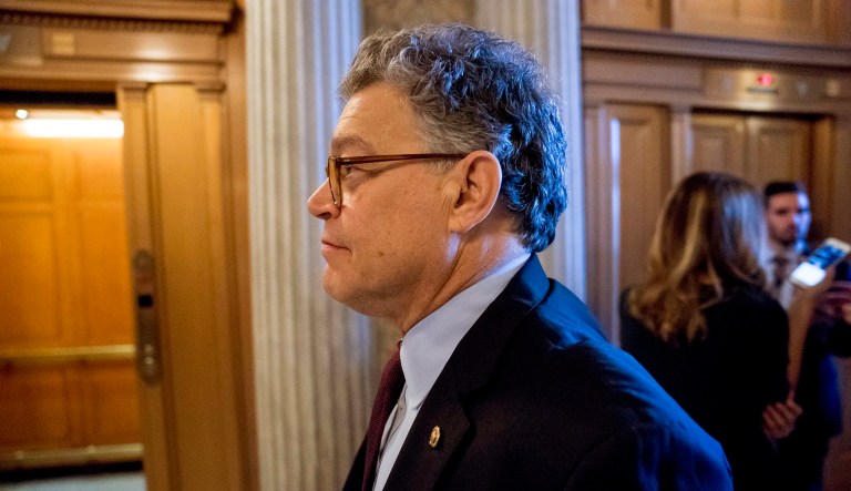 A report by Nina Burliegh claims that a network of trolls took down former Sen. Al Franken, D-Minn., by retweeting an article that was published after nearly 50 of his Senate colleagues had already told him to beat it. (AP Photo/Andrew Harnik)