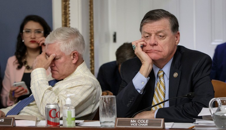 House Republicans, such as Rep. Pete Sessions, R-Texas, and Rep. Tom Cole, R-Okla., are under pressure to pass a complicated tax reform bill by year's end. Some, like Cole, believe if the legislation isn't pushed through, it could spell defeat for Republicans in the 2018 midterm elections. (AP Photo/J. Scott Applewhite)