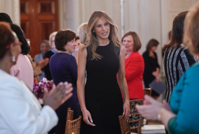 Melania Trump attended a Palm Beach County GOP fundraiser alongside Florida Gov. Rick Scott at Mar-a-Lago. (AP Photo/Pablo Martinez Monsivais)