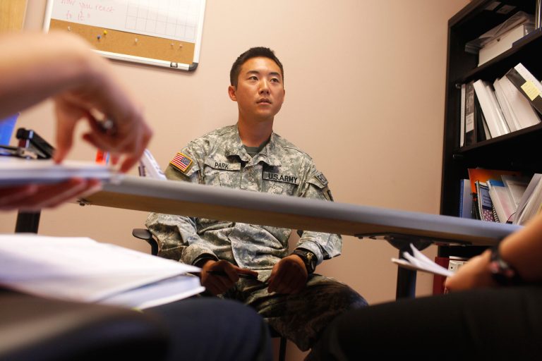 A National Public Radio report found that troops were being dismissed for minor bad behavior following diagnosis of a mental health issue or traumatic brain injury sustained in combat. In those cases, those soldiers would lose out on healthcare and other benefits.Â (AP Photo/Josh Anderson)