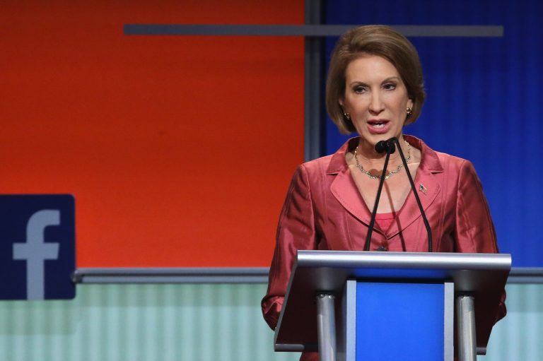 Fiorina's performance during the GOP presidential pre-debate forum helped her gain momentum on the campaign trail. (Photo by Chip Somodevilla/Getty Images)