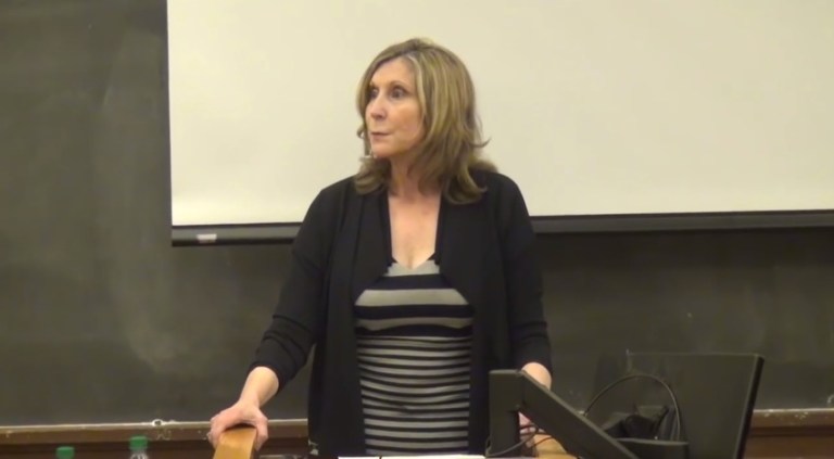 Christina Hoff Sommers speaks at an event at Georgetown University.