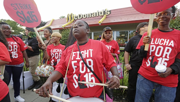 Democratic lawmakers introduced legislation Wednesday to raise the federal minimum wage to $15 an hour, more than double the current rate of $7.25. Activists cheered the lawmakers' drive to raise the wage even higher than they proposed last year. (AP Photo/M. Spencer Green, File)