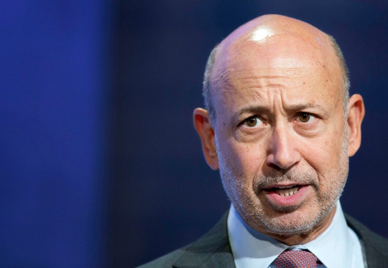 Having so many alumni in high ranks in the Trump administration is a disadvantage for Goldman Sachs, the company's CEO Lloyd Blankfein said. (AP Photo/Mark Lennihan, File)
