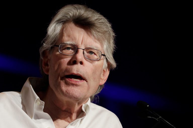 Stephen King joked that he may have to kill himself after President Trump blocked him on Twitter, a practice some think may be unconstitutional. (AP Photo/Mark Lennihan)