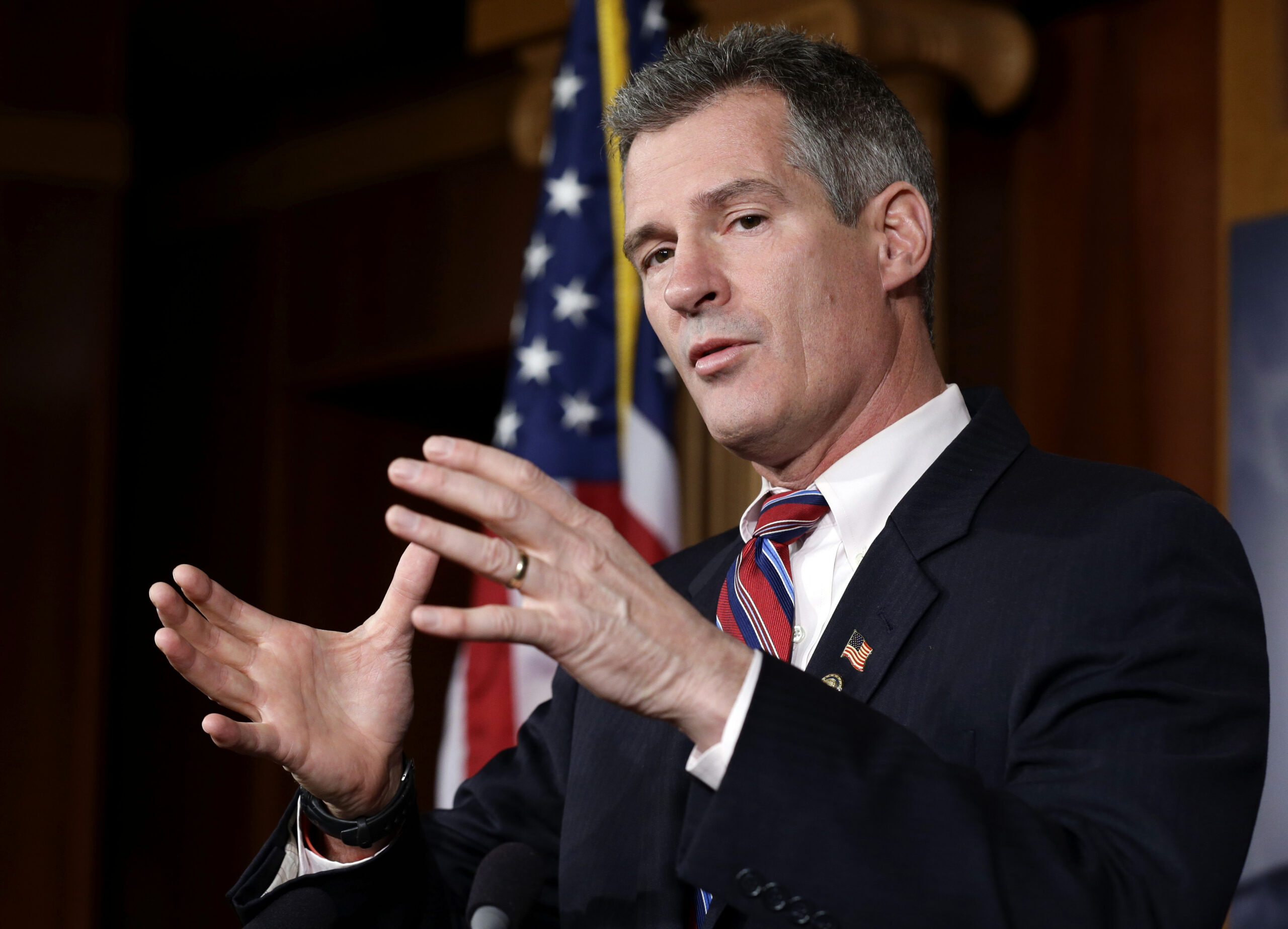 ‘Summer resident’ Scott Brown pictured shirtless in New Hampshire newspaper