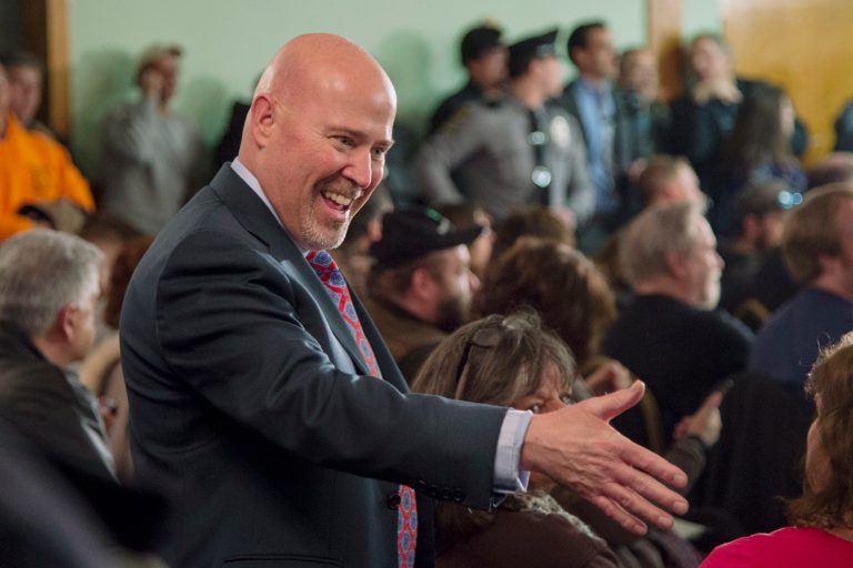"Rep. Tom MacArthur, R-N.J., touts centrist credentials amid rough re-election bid. (Tom Gralish/The Philadelphia Inquirer via AP)