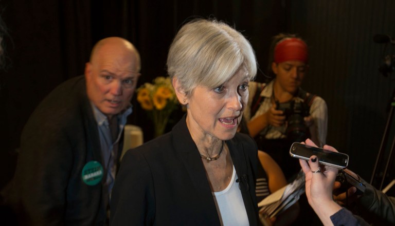 Green party presidential candidate Jill Stein raised more than $4 million over the weekend to cover the costs associated with recounts in at least three key swing states. (AP Photo/D. Ross Cameron)