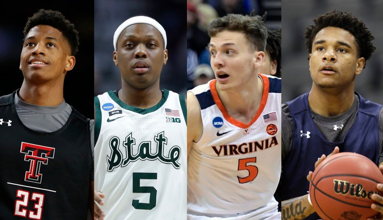 Basketball players from Texas Tech University, Michigan State University, the University of Virginia, and Auburn University are shown.