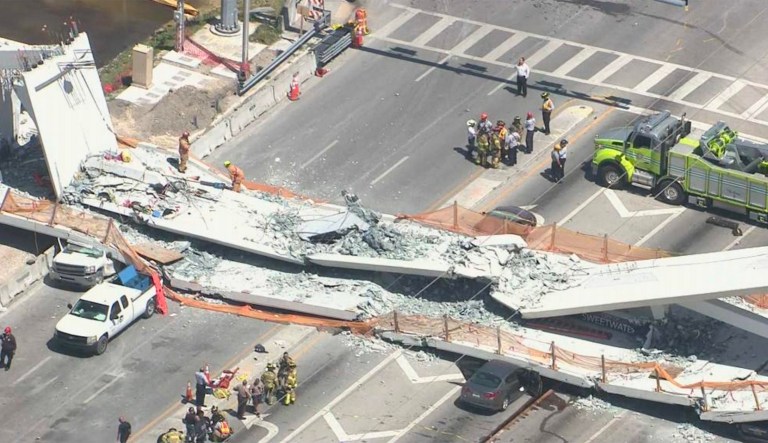 Pedestrian bridge collapse at Florida International University in Miami, Fla.