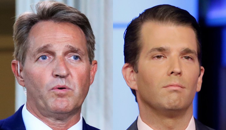 Jeff Flake and Donald Trump Jr.