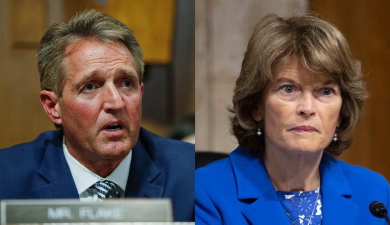  Sens. Jeff Flake and Lisa Murkowski are pictured.