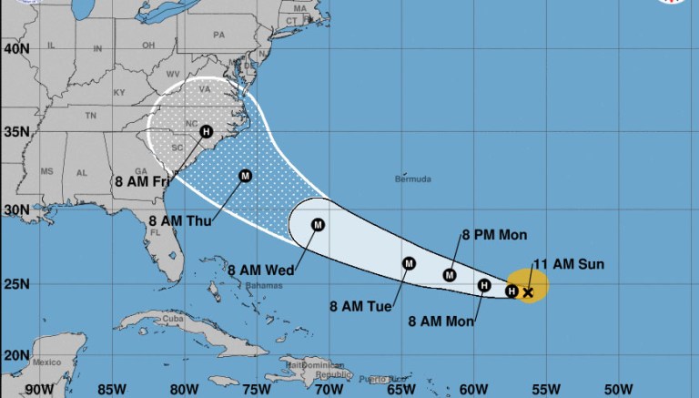 Florence regained hurricane strength on Sunday.