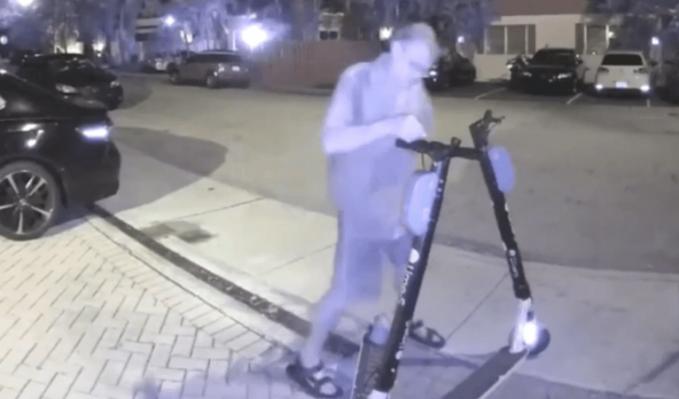 Florida Man cuts two braking wires on electric scooters.