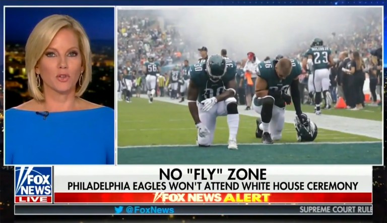 Fox News apologizes for images falsely suggesting Eagles players kneeled during national anthem