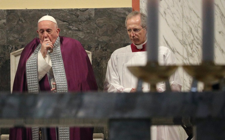 Pope Francis coughing a day after expressing ‘closeness’ to coronavirus victims