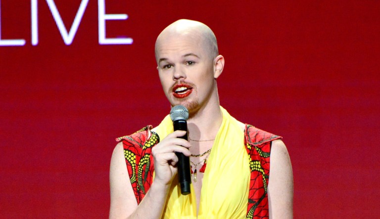 BEVERLY HILLS, CA - DECEMBER 02:  Sam Brinton speaks onstage during the Trevor Project's TrevorLIVE LA 2018 at The Beverly Hilton Hotel on December 3, 2018 in Beverly Hills, California.
