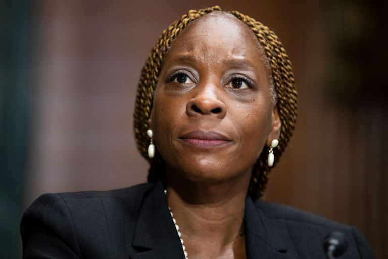 Nancy G. Abudu, nominee to be U.S. Circuit Judge for the Eleventh Circuit, testifies during her Senate Judiciary Committee confirmation hearing on judicial nominations in Dirksen Building on Wednesday, April 27, 2022.