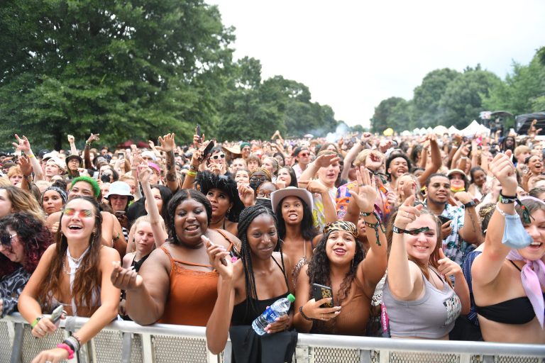 A general view of the audience on day 2 of 2021 Music Midtown at Piedmont Park on September 19, 2021 in Atlanta, Georgia.