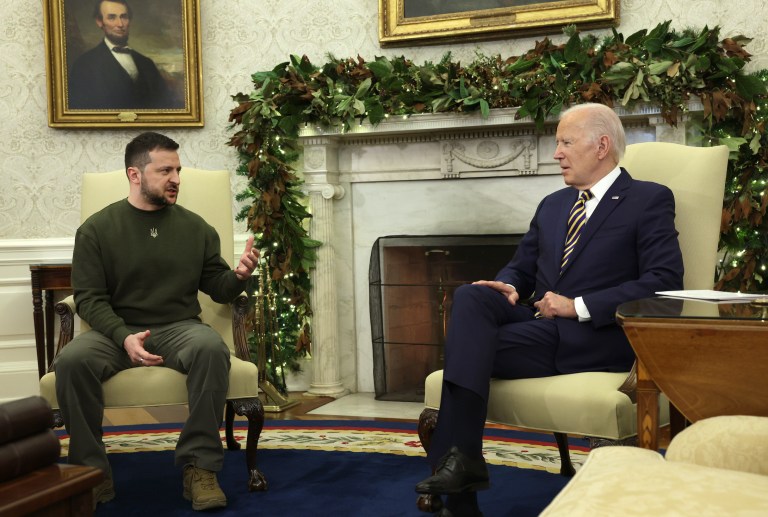 Zelensky meets with Biden.