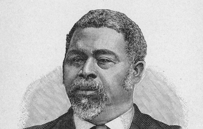 Circa 1880: Robert Smalls (1839-1915). American naval officer and politician. An African American born into enslavement, he was forced to serve in the Confederate Navy during the Civil War. He took command of a ship and delivered it to Union forces, became a pilot in the U.S. Navy, and advanced to captain 1863-1866, the highest-ranking African American officer in the Union Army. Member, South Carolina State House of Representatives.