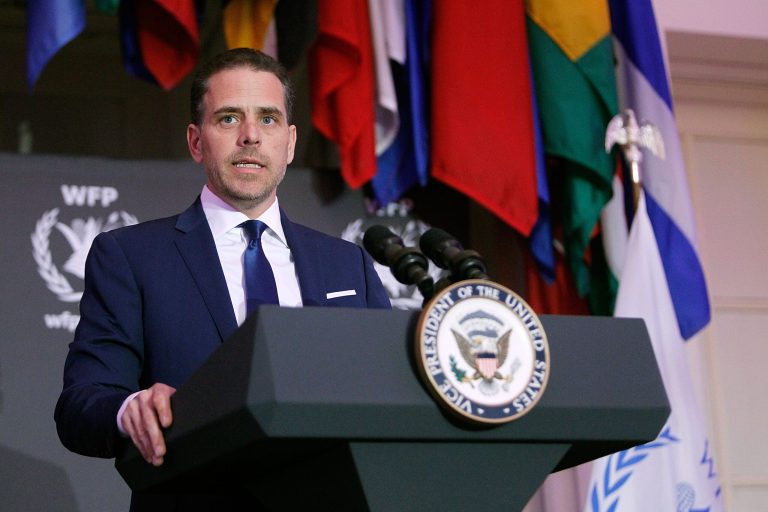 Hunter Biden speaks at the Organization of American States on April 12, 2016, in Washington, DC.  