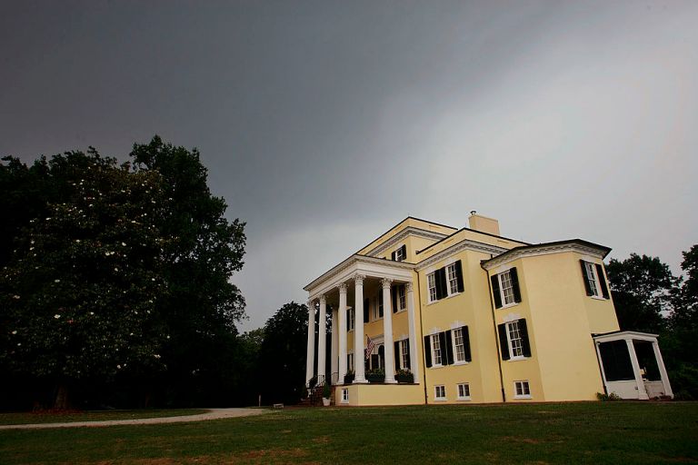 A view of the Oatlands estate is seen in this July 5, 2005, photo in Leesburg, Virginia. The home built in 1804 by George Carter was remodeled in the 1820s to the current Greek Revival style.
