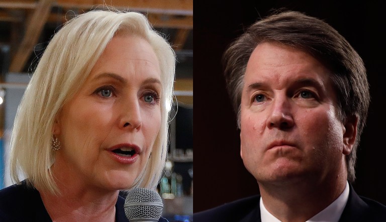 Kirsten Gillibrand and Brett Kavanaugh.