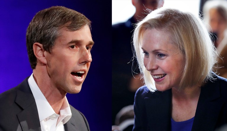 Beto O'Rourke and Kirsten Gillibrand are pictured.