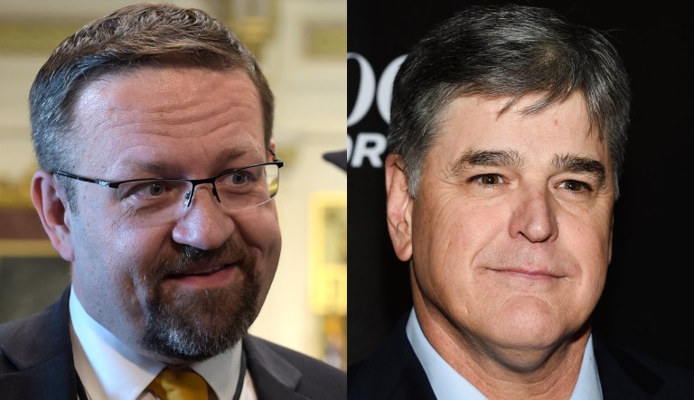 Sebastian Gorka and Sean Hannity.