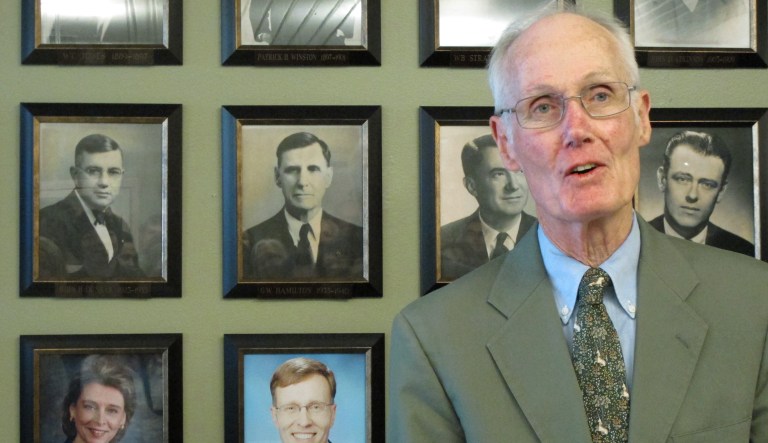 In this May 15, 2013 photo, former U.S. Sen. Slade Gorton smiles during a ceremony honoring former Washington attorneys general, in Olympia, Wash. Gorton served as the state's attorney general from 1969 until he started serving in the U.S. Senate in 1981.